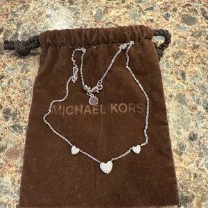 Michael Kors Silver Heart Charm Necklace